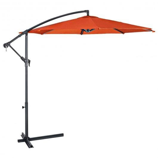 cheapest patio 10 hanging umbrella off set 10' Patio Outdoor Sunshade Hanging Umbrella