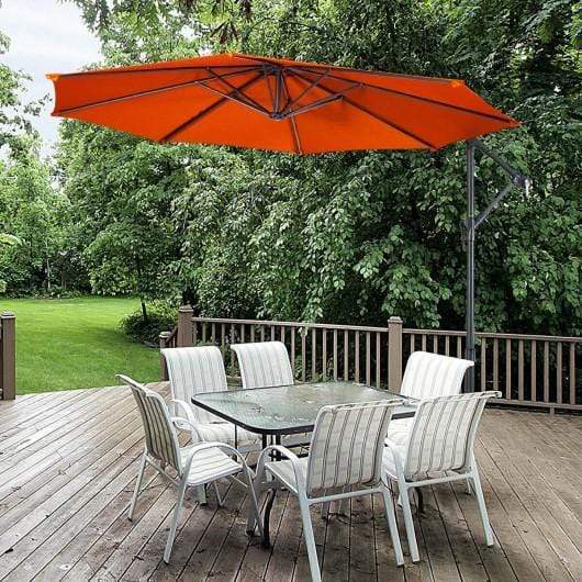 10' Patio Outdoor Sunshade Hanging Umbrella without Weight Base-Orange – StarWood Rack 10' Patio Outdoor Sunshade Hanging Umbrella without Weight Base-Orange – StarWood Rack