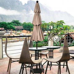 Starwood Rack Home & Garden 10ft 3 Tier Patio Umbrella Aluminum Sunshade Shelter Double Vented without Base-Beige