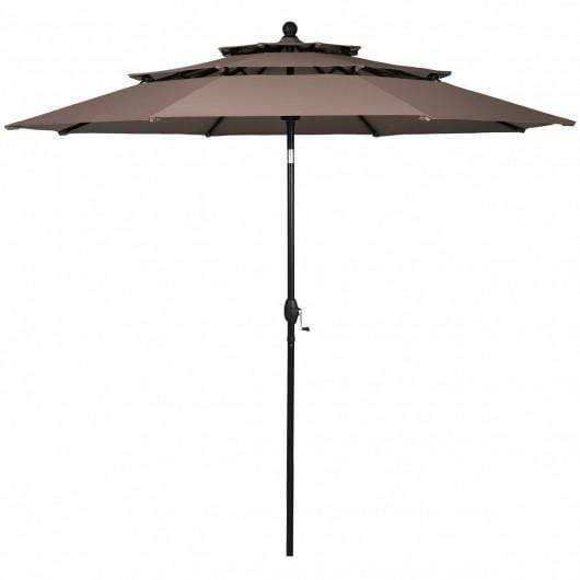 10ft 3 Tier Patio Umbrella Aluminum Sunshade Shelter Double Vented without Base-Tan – StarWood Rack 10ft 3 Tier Patio Umbrella Aluminum Sunshade Shelter Double Vented without Base-Tan – StarWood Rack