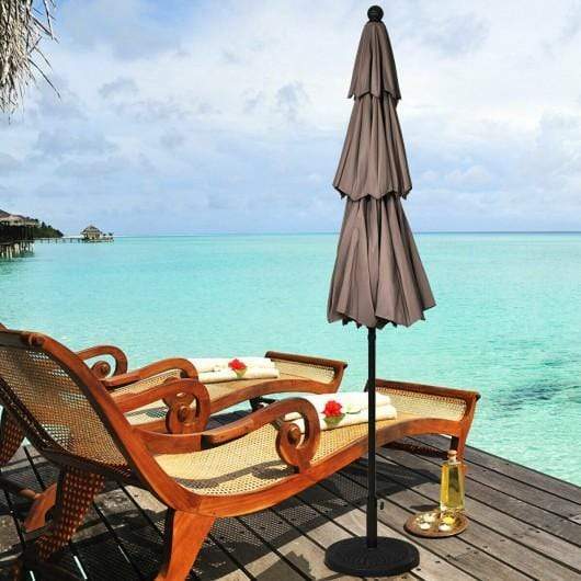 10ft 3 Tier Patio Umbrella Aluminum Sunshade Shelter Double Vented without Base-Tan – StarWood Rack 10ft 3 Tier Patio Umbrella Aluminum Sunshade Shelter Double Vented without Base-Tan – StarWood Rack