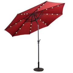 StarWood Rack Home & Garden 10FT Patio Solar Umbrella LED Patio Market Steel Tilt W- Crank Outdoor New-Burgundy