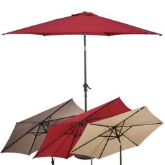 StarWood Rack Home & Garden 10FT Patio Umbrella 6 Ribs Market Steel Tilt W- Crank Outdoor Garden without Weight Base-Burgundy