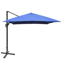 StarWood Rack Home & Garden 10x13ft Rectangular Cantilever Umbrella with 360° Rotation Function-Navy