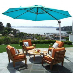 Starwood Rack Home & Garden 11' Patio Offset Cantilever Umbrella 360° Rotation Aluminum Tilt-Blue