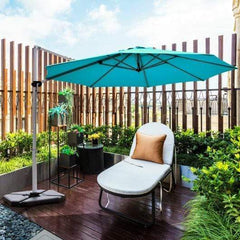 Starwood Rack Home & Garden 11' Patio Offset Cantilever Umbrella 360° Rotation Aluminum Tilt-Blue