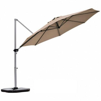 Starwood Rack Home & Garden 11' Patio Offset Cantilever Umbrella 360° Rotation Aluminum Tilt-Tan