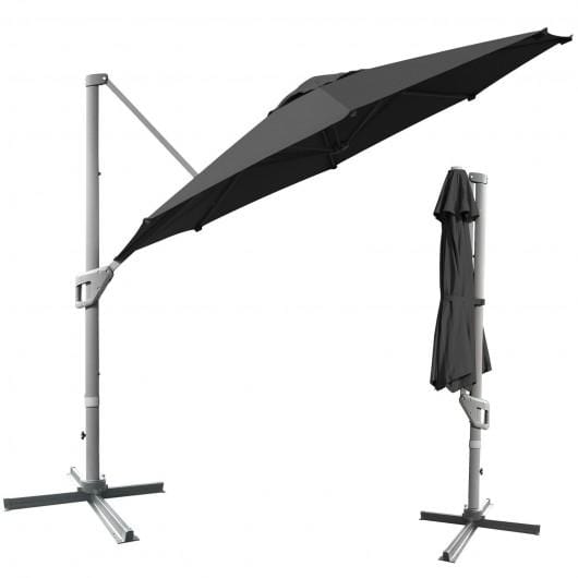11ft Patio Offset Umbrella with 360° Rotation and Tilt System-Gray – StarWood Rack 11ft Patio Offset Umbrella with 360° Rotation and Tilt System-Gray – StarWood Rack