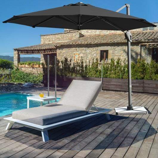 11ft Patio Offset Umbrella with 360° Rotation and Tilt System-Gray – StarWood Rack 11ft Patio Offset Umbrella with 360° Rotation and Tilt System-Gray – StarWood Rack