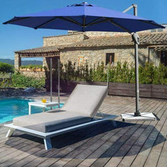 StarWood Rack Home & Garden 11ft Patio Offset Umbrella with 360° Rotation and Tilt System-Navy
