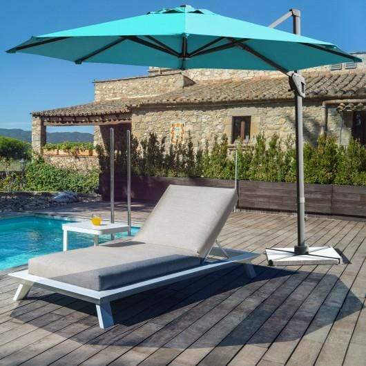 StarWood Rack Home & Garden 11ft Patio Offset Umbrella with 360° Rotation and Tilt System-Turquoise
