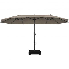 StarWood Rack Home & Garden 15 Feet Double-Sided Patio Umbrellawith 12-Rib Structure-Coffee