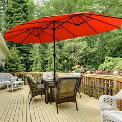 Starwood Rack Home & Garden 15 Ft Patio Umbrella Outdoor Umbrella with Crank and Base-Orange