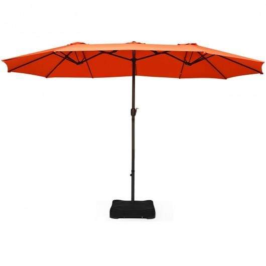 Starwood Rack Home & Garden 15 Ft Patio Umbrella Outdoor Umbrella with Crank and Base-Orange