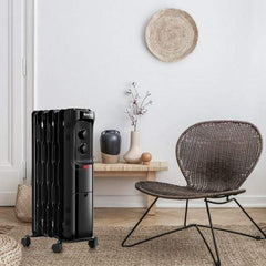 Starwood Rack Home & Garden 1500W Oil Filled Portable Radiator Space Heater with Adjustable Thermostat-Black