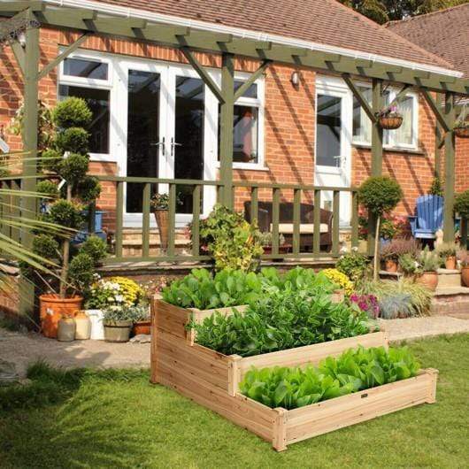 Starwood Rack Home & Garden 3 Tier Elevated Wooden Vegetable Garden Bed