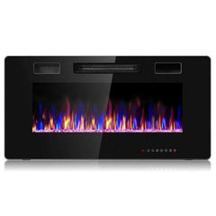 Starwood Rack Home & Garden 36" Recessed Ultra Thin Wall Mounted Electric Fireplace with 12 Flame Colors