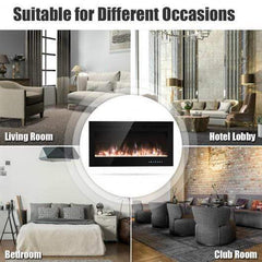 Starwood Rack Home & Garden 40'' Electric Fireplace Recessed Wall Mounted with Multicolor Flame