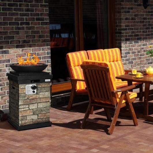 Starwood Rack Home & Garden 40000BTU Outdoor Propane Burning Fire Bowl Column Realistic Look Firepit Heater