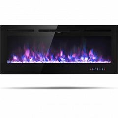 Starwood Rack Home & Garden 50 inch Recessed Electric Insert Wall Mounted Fireplace with Adjustable Brightness