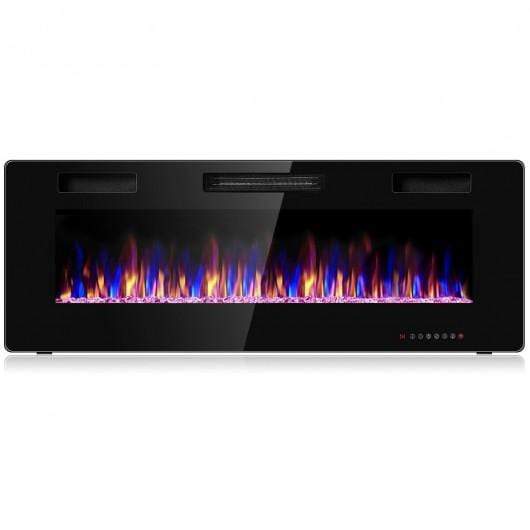 Starwood Rack Home & Garden 50 inch Recessed Ultra Thin Wall Mounted  Electric Fireplace with Timer