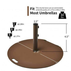 StarWood Rack Home & Garden 50 lbs Umbrella Base Stand with Wheels for Patio