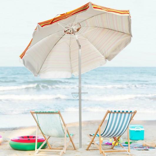 StarWood Rack Home & Garden 6.5 ft Sun Shade Patio Beach Umbrella with Carry Bag without Weight Base-Orange