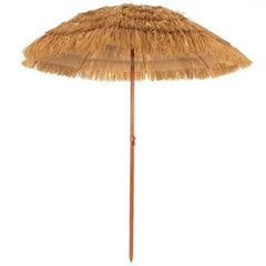 StarWood Rack Home & Garden 6.5ft Portable Thatched Tiki Beach Umbrella with Adjustable Tilt for Poolside and Backyard