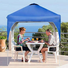 StarWood Rack Home & Garden 6.6 x 6.6 FT Pop Up Height Adjustable Canopy Tent with Roller Bag-Blue