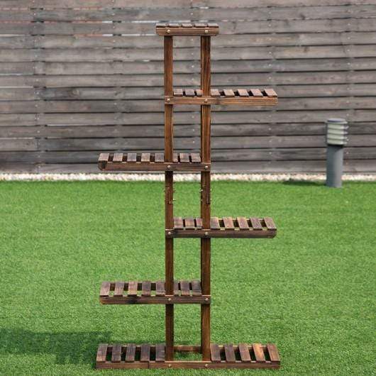 6 Tier Garden Wooden Shelf Storage Plant Rack Stand – StarWood Rack