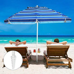 StarWood Rack Home & Garden 7.2 FT Portable Outdoor Beach Umbrella with Sand Anchor and Tilt Mechanism for  Poolside and Garden-Navy