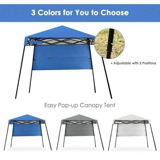 Starwood Rack Home & Garden 7 x 7 FT Sland Adjustable Portable Canopy Tent w- Backpack-Blue