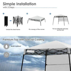 Starwood Rack Home & Garden 7 x 7 FT Sland Adjustable Portable Canopy Tent w- Backpack-White