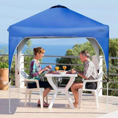 StarWood Rack Home & Garden 8' x 8' Outdoor Pop Up Tent Canopy Camping Sun Shelter with Roller Bag-Blue