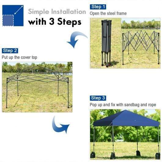 Starwood Rack Home & Garden 8’x8' Outdoor Pop up Canopy Tent  w-Roller Bag-Blue