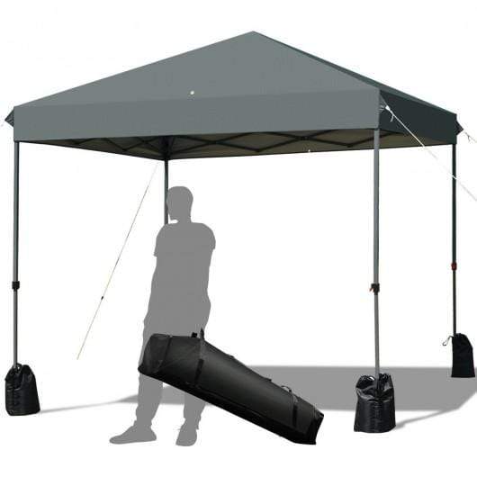 Starwood Rack Home & Garden 8’x8' Outdoor Pop up Canopy Tent  w-Roller Bag-Gray