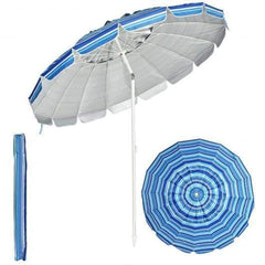 StarWood Rack Home & Garden 8FT Portable Beach Umbrella with Sand Anchor and Tilt Mechanism for Garden and Patio-Navy