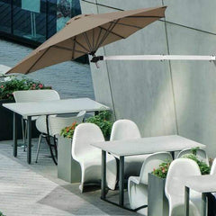 Starwood Rack Home & Garden 8ft Wall-Mounted Telescopic Folding Tilt Aluminum Sun Shade Umbrella-Tan