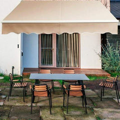 Starwood Rack Home & Garden 8FT × 6.5FT Retractable Aluminum Patio Sun Awning-Beige