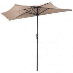 Starwood Rack Home & Garden 9Ft Patio Bistro Half Round Umbrella -Beige