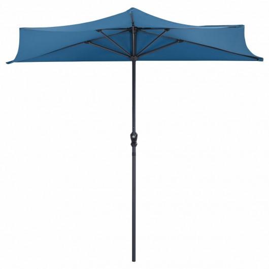 Starwood Rack Home & Garden 9Ft Patio Bistro Half Round Umbrella -Blue