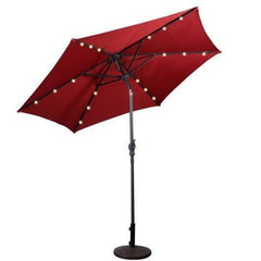 StarWood Rack Home & Garden 9FT Patio Solar Umbrella LED Patio Market Steel Tilt W- Crank Outdoor New-Burgundy
