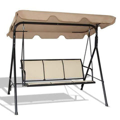 Starwood Rack Home & Garden Outdoor Patio Swing Canopy 3 Person Canopy Swing Chair-Brown