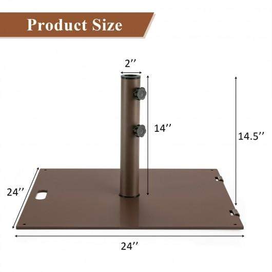 StarWood Rack Home & Garden Portable 50 lbs Umbrella Base Stand with Handle and Wheels for Patio Square