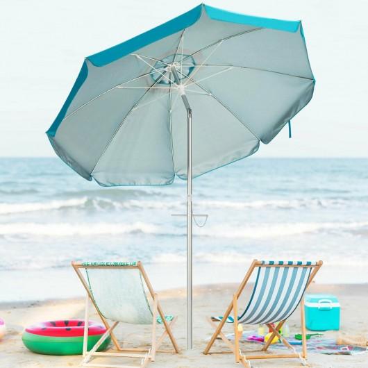 6.5 ft patio umbrellas 6.5 Feet Beach Umbrella with Sun Shade and Carry Bag without Weight Base-Blue – StarWood Rack