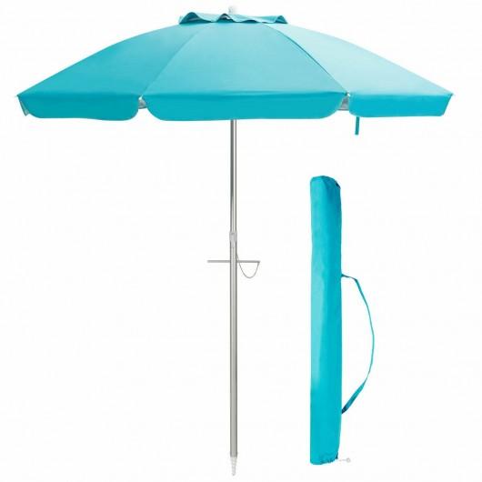 6.5 ft patio umbrellas 6.5 Feet Beach Umbrella with Sun Shade and Carry Bag without Weight Base-Blue – StarWood Rack