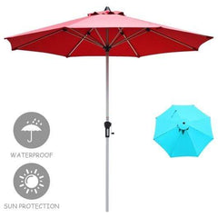 Starwood Rack Outdoor Umbrellas & Sunshades 9' Patio Outdoor Market Umbrella with Aluminum Pole without Weight Base-Burgundy