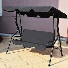 Starwood Rack Swing Chairs 3 Seats Patio Canopy Swing-Black