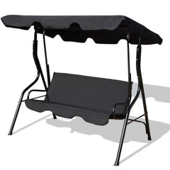 Starwood Rack Swing Chairs 3 Seats Patio Canopy Swing-Black