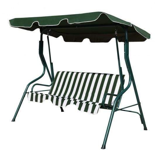 Starwood Rack Swing Chairs 3 Seats Patio Canopy Swing-Green